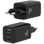Aisens Cargador GaN 65W con 2x USB-C y 1x USB-A, Negro